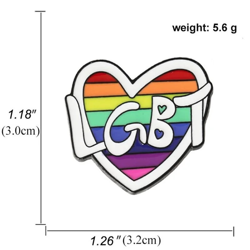 Metal LGBTQ Rainbow Pin Badge Creative Lesbian Gay Flag Pins Queer Jewelry
