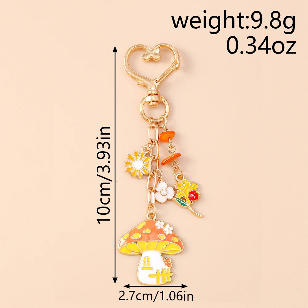Mushroom Pumpkin Key Ring