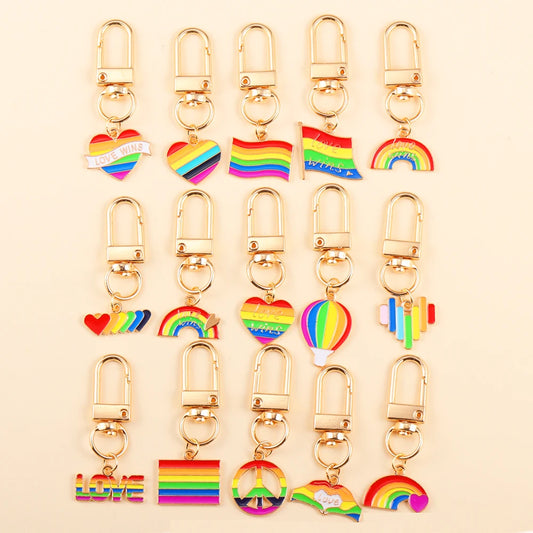 2 x LGBT Love Wins Colourful Rainbow Keychain