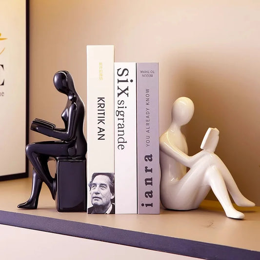 Abstract character statue bookend ceramic ornaments,living room study room Home decoration,bear dinosaur bookend,Birthday gifts