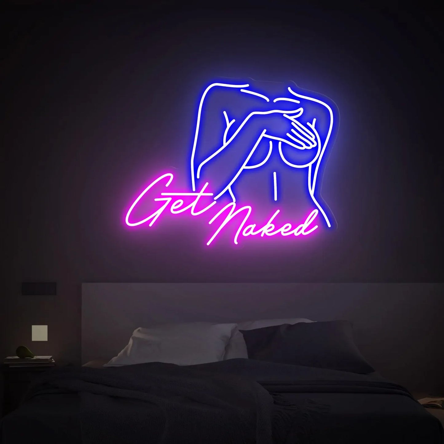 Woman Get Naked Neon Sign
