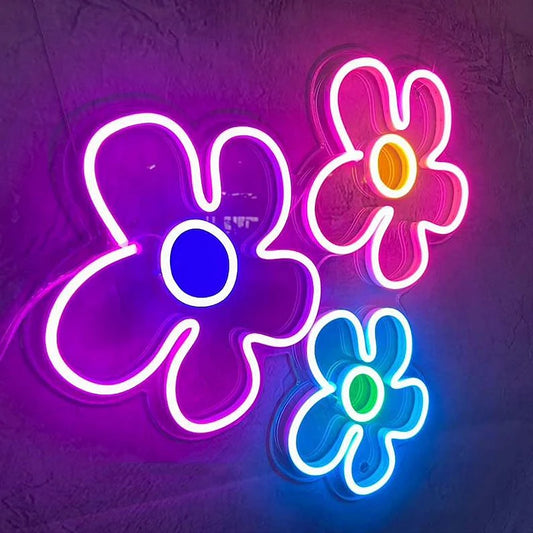 Popping Flowers Neon Sign