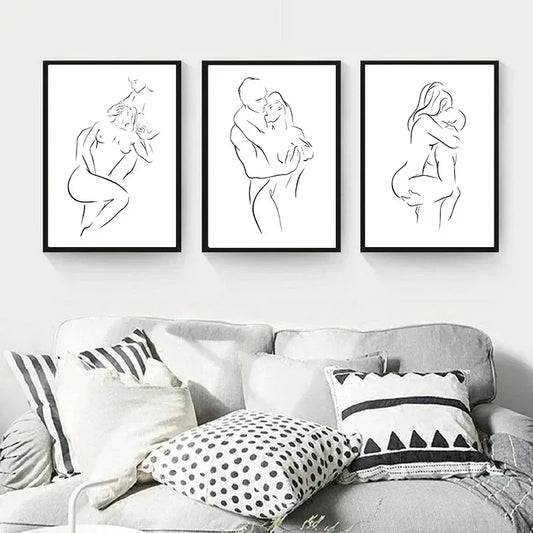 Minimalist Couple Wall Art Canvas