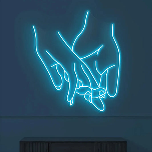 Holding Hands Neon Sign