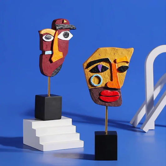 Sculptures Abstract Statue Ornaments Home Decor Modern Figurines For Interior Face Art Nordic Living Room Desktop Crafts Gift
