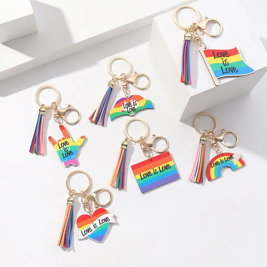 Gay Pride Flag Keychain