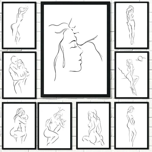 Minimalist Couple Wall Art Canvas