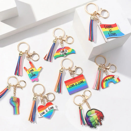 Gay Pride Flag Keychain