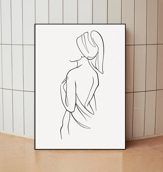 Minimalist Poster Woman Body Line Print Canvas
