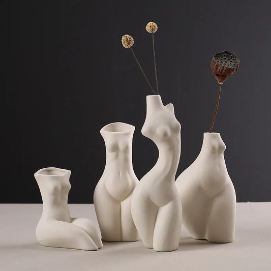 Handmade women decorative ceramic vase