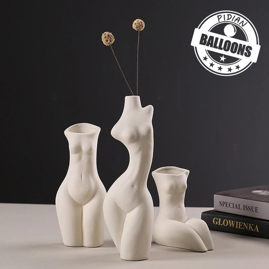Handmade women decorative ceramic vase