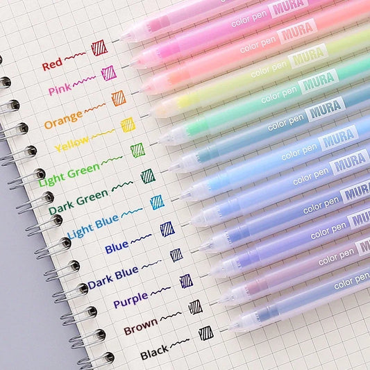 9/12 PCS Set Kawaii Color Gel Pen Set 0.5mm