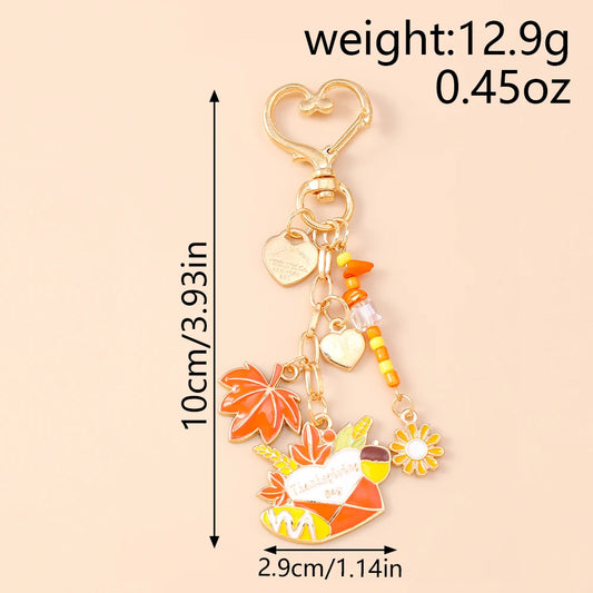 Mushroom Pumpkin Key Ring