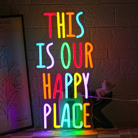 This is Our Happy Place Neon Sign