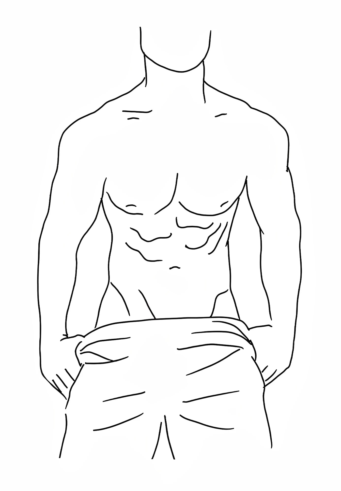 Abstract Men Body Canvas Poster Male Line Print