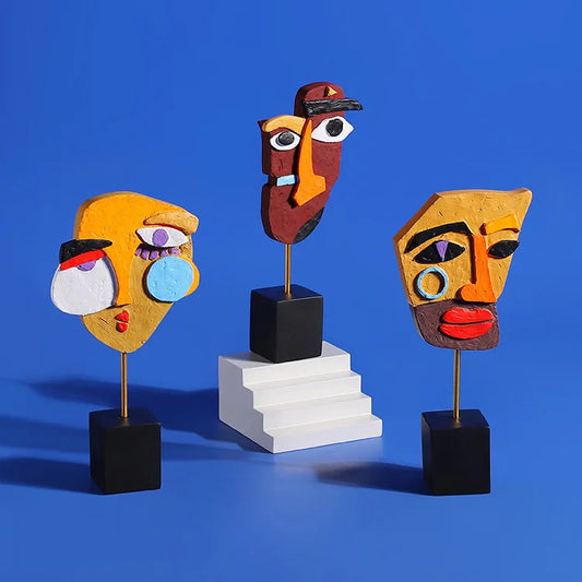 Sculptures Abstract Statue Ornaments Home Decor Modern Figurines For Interior Face Art Nordic Living Room Desktop Crafts Gift